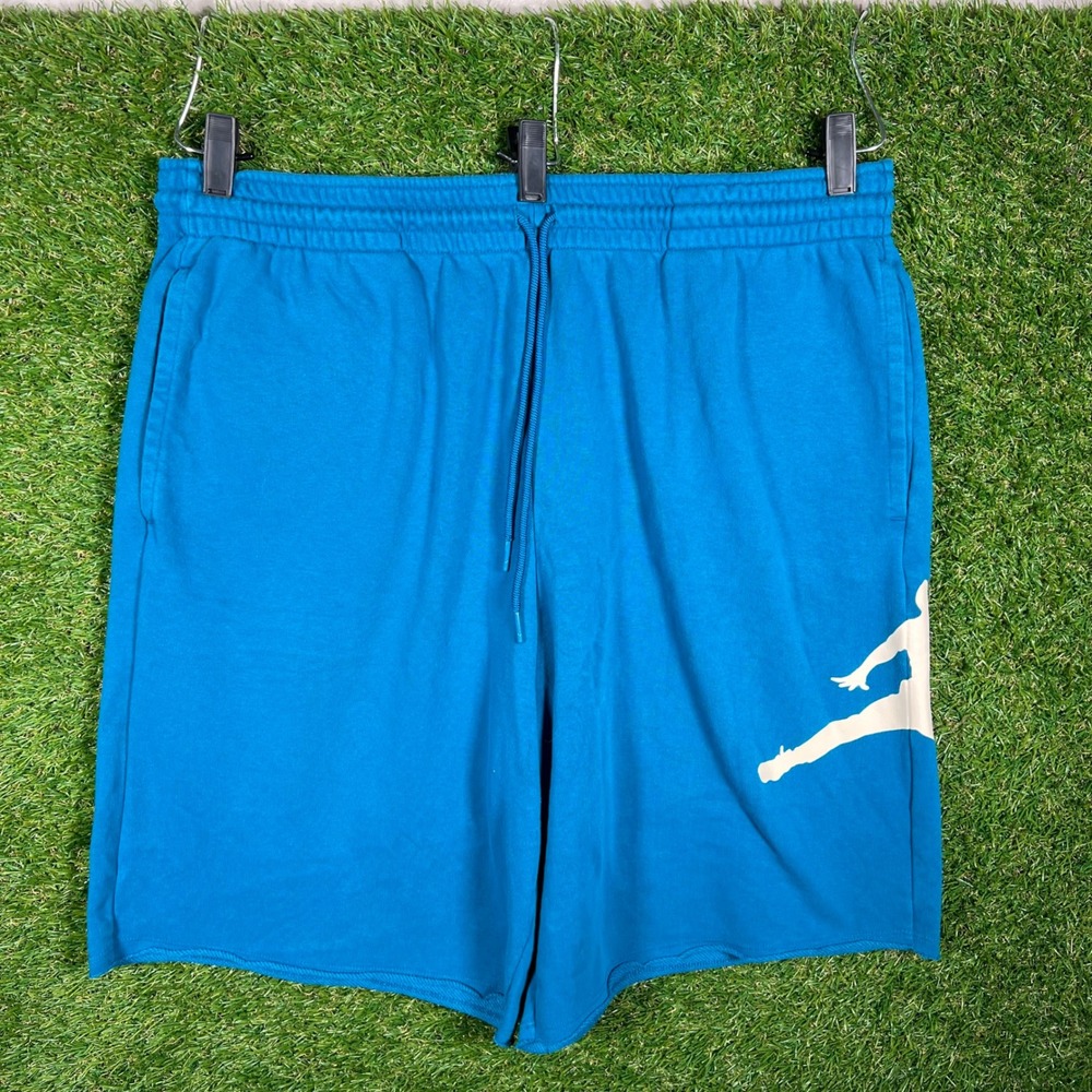 Jordan Mens XXL Blue French Terry Jumpman Logo Basketball Shorts